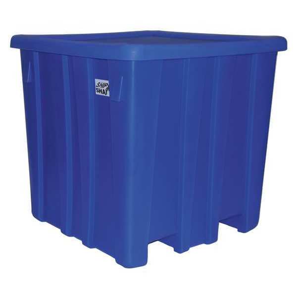 Blue Bulk Container, Plastic, 35 cu ft Volume Capacity