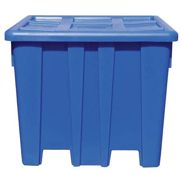 Blue Bulk Container, Plastic, 35 cu ft Volume Capacity