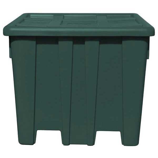 Green Bulk Container, Plastic, 35 cu ft Volume Capacity