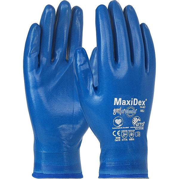Knit Gloves, 15 ga Thick, 2XL, Blue Cuff, PR