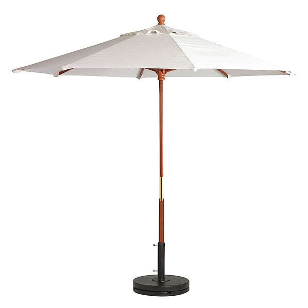 Market Wood Patio Umbrella, 9 ft., Wooden Pole, White