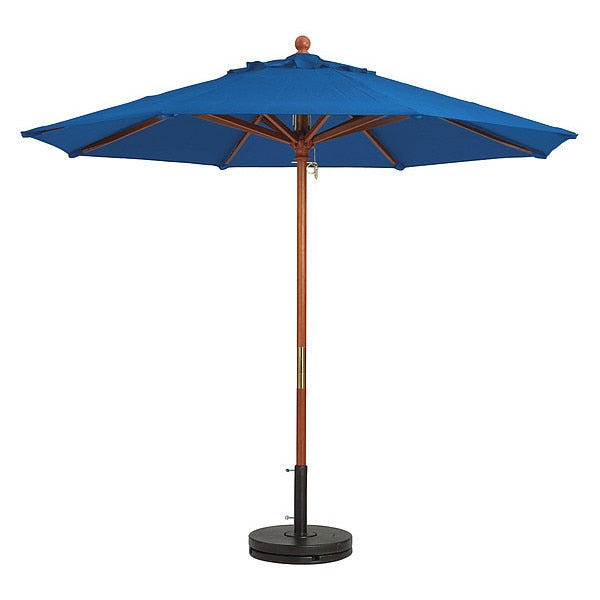 Market Wood Patio Umbrella, 9 ft., Wooden Pole, Pacific Blue