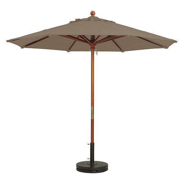 Market Wood Patio Umbrella, 7 ft., Wooden Pole, Taupe