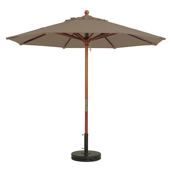 Market Wood Patio Umbrella, 9 ft., Wooden Pole, Taupe