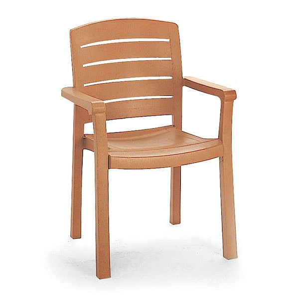 Acadia Armchair, Resin, Teak Wood Color, PK4