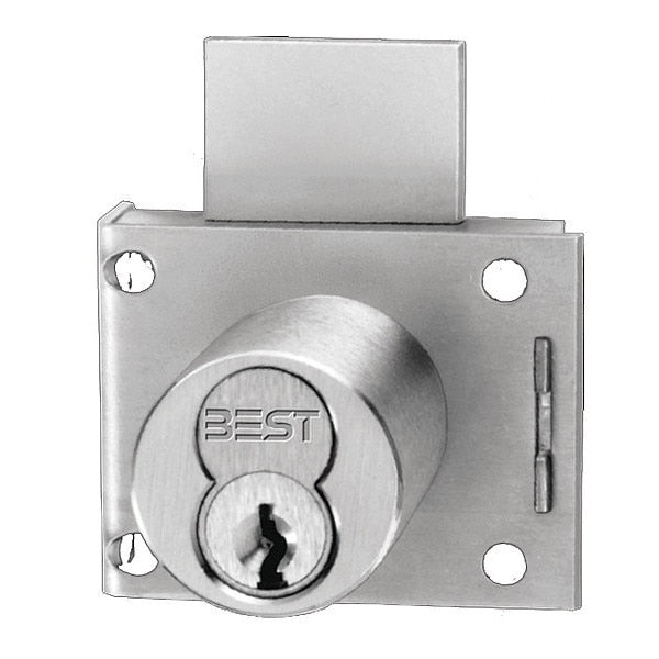 Coin 3L Box Lock, Rim Mount, Satin Chrome