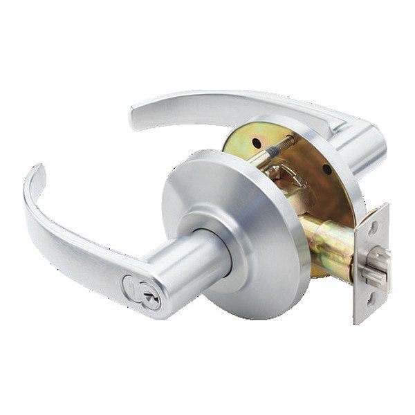 Cylindrical 7KC Lock, Storeroom, Lever, Rose, Satin Chrome