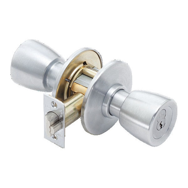 Cylindrical 8K Lock, Entrance, Knob, Satin Chrome