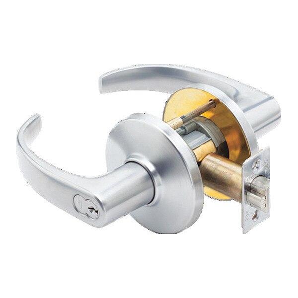 Cylindrical 9K Lock, Office, Lever, Rose, S3, Satin Chrome