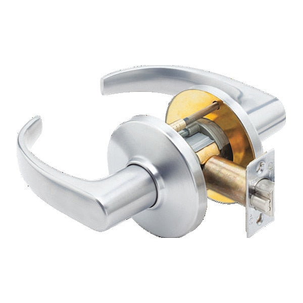 Cylindrical 9K Lock, Passage, Lever, Rose, S3, Satin Chrome AM