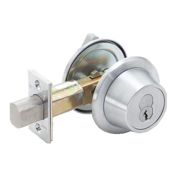 Tubular 8T Deadbolt, Turnknob, Satin Chrome, Concealed Screws