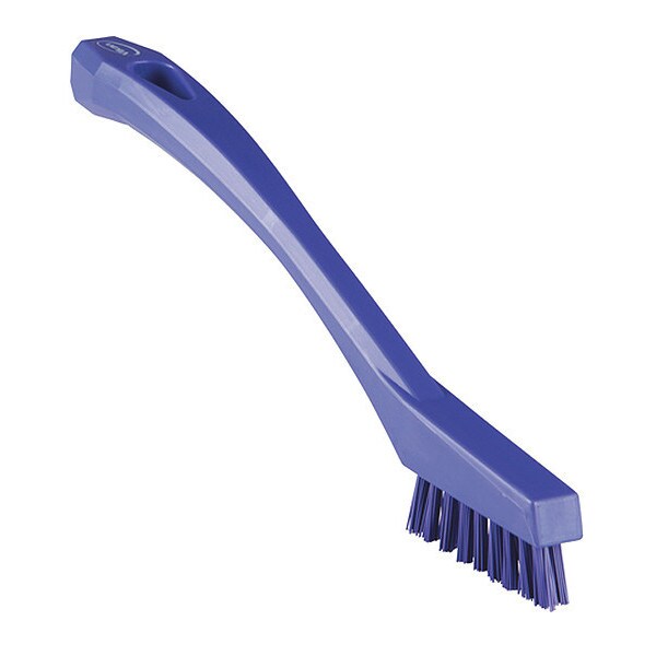 1/2 in W Detail Brush, Stiff, 5 1/2 in L Handle, 2 in L Brush, Purple, Plastic, 8 in L Overall