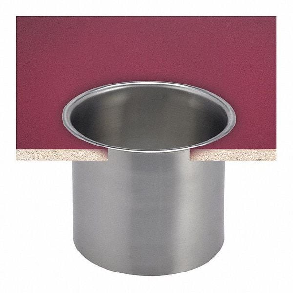 Round Trash Can, Silver, Stainless Steel