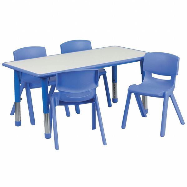 Rectangle Activity Table, 23.625 X 47.25 X 23.5, Plastic, Steel Top, Grey