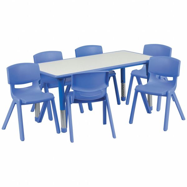 Rectangle Activity Table, 23.625 X 47.25 X 23.5, Plastic, Steel Top, Grey