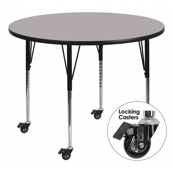 Round Actvity Table, Round, Gray, Lckng Cstrs, 42