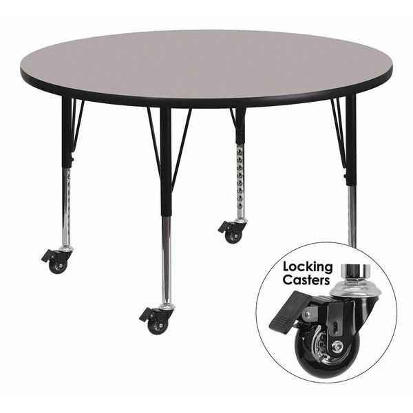 Round Actvity Table, Round, Gray, Lckng Cstrs, 42