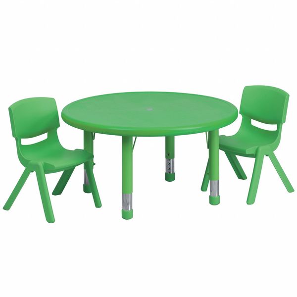 Round Activity Table, 33 X 33 X 23.75, Plastic, Steel Top, Green