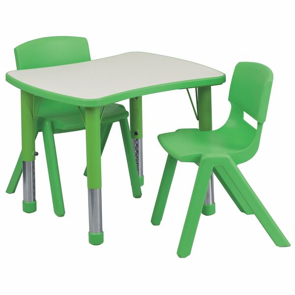 Rectangle Activity Table, 21.875 X 26.625 X 23.5, Plastic, Steel Top, Grey