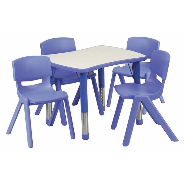 Rectangle Activity Table, 21.875 X 26.625 X 23.5, Plastic, Steel Top, Grey