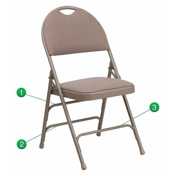 Fabric Fldng Chair, Easy Carry Hndl, Beige