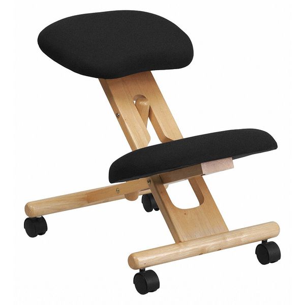 Mobile Wood Kneeler Chair, Black