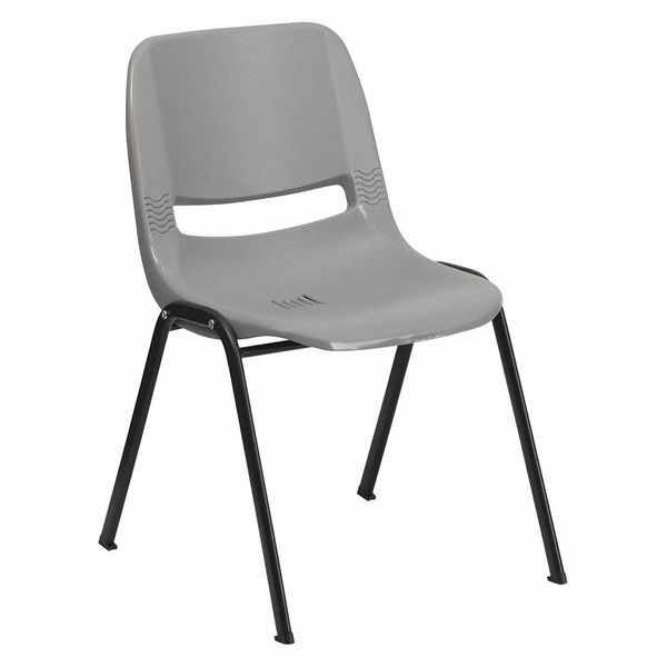 Stack Chair, Ergo Shell, Plastic, Gray