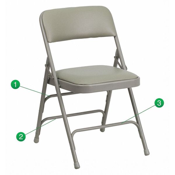 Vinyl Folding Chair, Gray