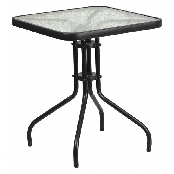 Barker 23.5'' Square Tempered Glass Metal Table