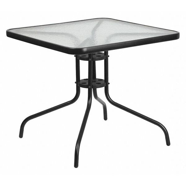 Barker 31.5'' Square Tempered Glass Metal Table