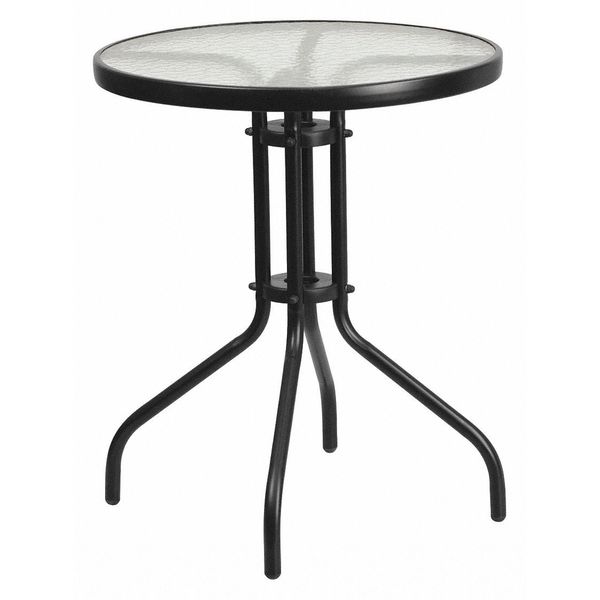 Bellamy 23.75'' Round Tempered Glass Metal Table
