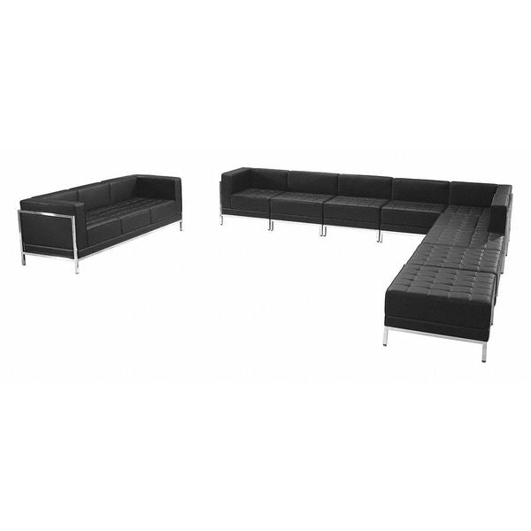 10 pcs. Black Leather Reception Set, Imagination Series