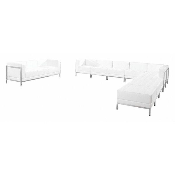 10 pcs. White Leather Reception Set, Imagination Series