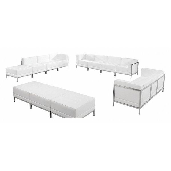 12 pcs. Living Room Set, Upholstery Color: White