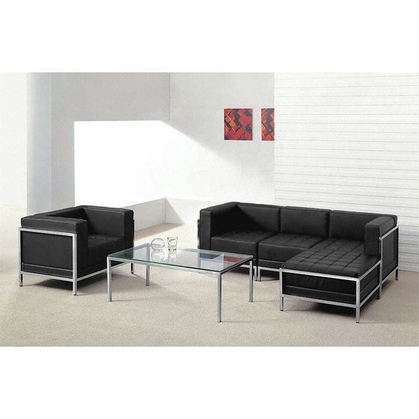5 pcs. Black Leather Reception Set, Imagination Series, Number of Compartments: 4
