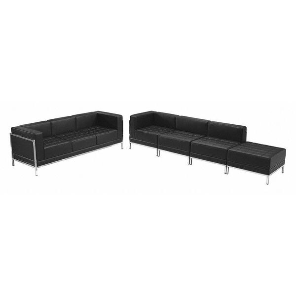 5 pcs. Black Leather Reception Set, Imagination Series, Number of Compartments: 7