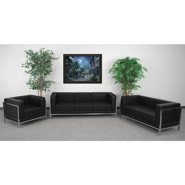 3 pcs. Living Room Set, Upholsery Color: Black, Series: Imagination