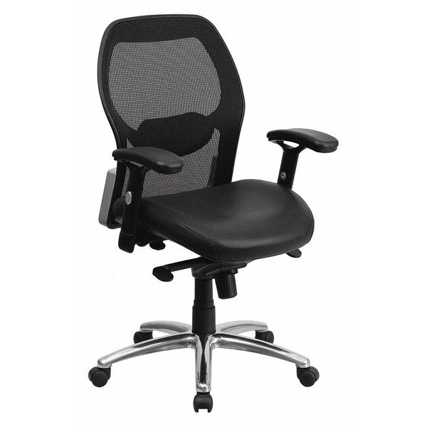 Contemporary Chair, Leather, 17-3/4