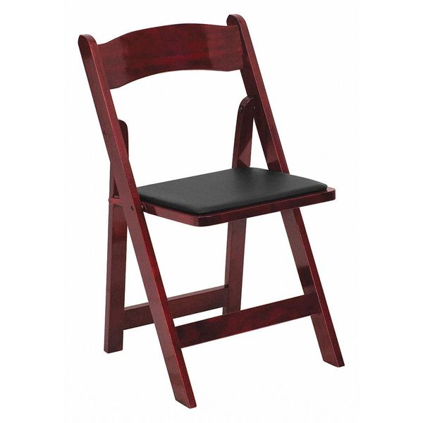 Folding Chair, Mahogany w/Padded Seat