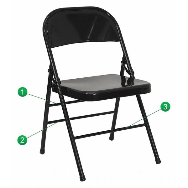 Metal Folding Chair, Black