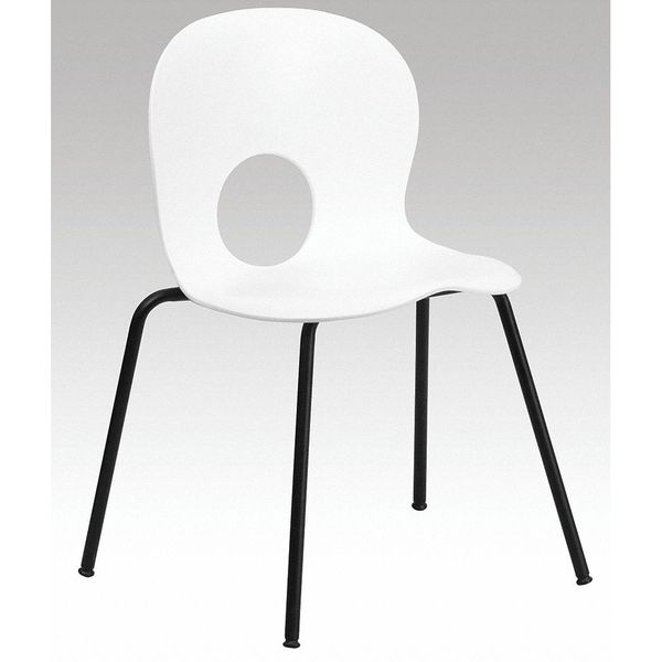 Stack Chair, Plastic, 770 lb. Capacity, Wht