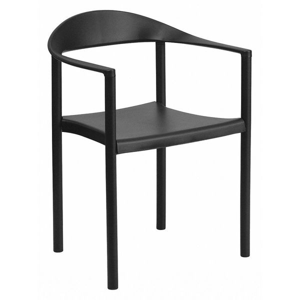 Cafe Chair, Stackable, Plastic, Black