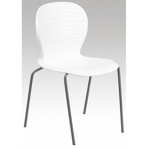 Stack Chair, Plastic, 551 lb. Capacity, Wht