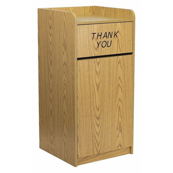 36 gal Trash Can, Oak, Laminate