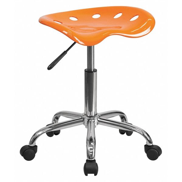 Tractor Seat and Chrome Stool, Orange