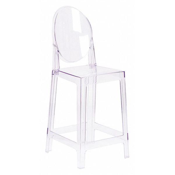 Revna Ghost Counter Stool with Oval Back in Revna Transparent Crystal