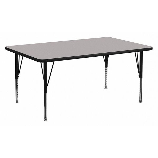 Rectangle Activity Table, 30 X 72 X 25.125, Chrome, Laminate, Particleboard, Steel Top, Grey