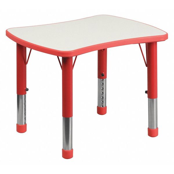 Rectangle Activity Table, 21.875 X 26.625 X 23.5, Plastic, Steel Top, Red