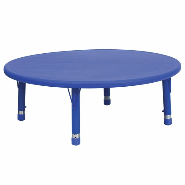 Round Activity Table, 45 X 45 X 23.75, Plastic, Steel Top, Blue