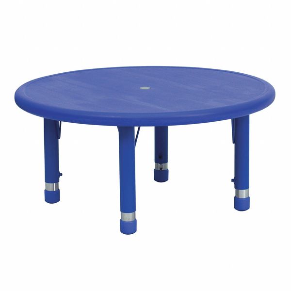 Round Activity Table, 33 X 33 X 23.75, Plastic, Steel Top, Blue